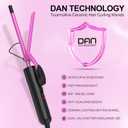 3/8 Inch Small Curling Iron for Short Hair, Dual Voltage Hair Curler with 2 Heat Settings 430F & 450F for Tight Curls, Pink