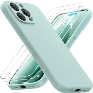 FlyReal Magnetic for iPhone 16 Pro Case, Compatible with MagSafe, (Integrated Silicone Camera Control Button) (Camera Protection) + Screen Protectors, Microfiber Lining Case 6.3", Mint Green
