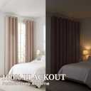100% Blackout Curtains for Bedroom 84 Inch,2 Panels,Light Coffee | Faux Linen Cutains for Bedroom,Thermal Insulated Grommet Window Drapes,Blackout Curtains with Black Back,52 x 84 in,2 Panels
