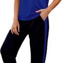 VIMPUNEC Women 2 Piece Outfits Summer Casual Lounge Sets Soft Sweatsuits Trendy Matching Sets (X-Large, Royal Blue)