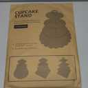 Humlindo 4-Tier Round & Square Cupcake Stand, 2-Pack White - Sturdy Disposable Cardboard for Parties, Weddings, Baking Display