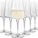 Krosno White and Sparkling Wine Glasses, 6 piece set, 13.52 oz, Infinity Collection, Elegant, Crystal Glass, Lead-free Glass, Dishwasher Safe, Made in Europe