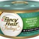 Purina Fancy Feast Wet Cat Food Medleys Shredded White Meat Chicken Fare With Spinach in Savory Cat Food Broth - (Pack of 24) 3 oz. Cans, Best By April, 2026