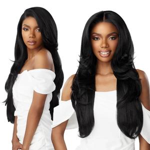 Sensationnel Bare Lace 13X6 Wigs - Unit 7 Lacefrontal Glueless Synthetic 180 Degree Preplucked Hairline (1B OFFBLACK)
