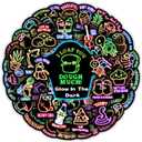 Punny Teacher Stickers for Students Glow in The Dark, Funny Motivational Reward Stickers for Kids, Cute Animal Positive Incentives Encouragement Decals Home School Classroom Supplies (51PCS)