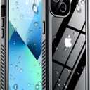 Red2Fire 2024 New for iPhone 13 Case Waterproof,[Built-in Screen Protector & Camera Protector][Full Body Shockproof][IP68 Underwater][Dustproof][Dropproof] Phone Case for iPhone 13 6.1" Black/Clear