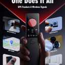 Hidden Camera Detectors - 6-in-1 GPS Tracker & Bug Detector, Anti-Spy Device, Portable Privacy Protector for Solo Users/Hotel/Office/Home/Car with Intrusion Alert & SOS Flash Alert, Black