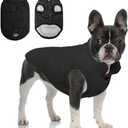 TQFlow Warm Dog Coat, Windproof Dog Jacket Fleece Pet Winter Coats Solid Color Dogs Clothes Cold Weather Pet Jacket Vest Soft Puppy Apparel for Small Medium Dogs Cat (S, Black)