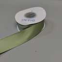 QIANF Sage Green Double Face Satin Ribbon 1 Inch x 45 Yards Moss Green Cream Fabric Ribbon for Gift Wrapping, Flower Bouquets Bows Making, Wedding Decoration, Invitations, Christmas (3 Rolls *15Yd)