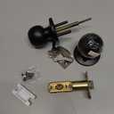 BESTTEN Keyed Entry Door Knob, Entrance Door Lock, Standard Ball, All Metal, Matte Black