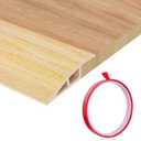 Floor Transition Strip Door Threshold 39" Floor Transition Reducer Trim on The Edges Threshold Strip Self Adhesive Suitable for Doorways, Tiles, Carpet (Natural Wood Grain)