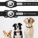 WhoseID Airtag Dog Collar, Waterproof Airtag Holder for Dog Collar & Cat Collar Slicone Full Body Covered Pet Air Tag Holder (Black, Regular)