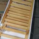 Merax Full Size Wood Floor Bed Frame with Fence and Door (Natural)