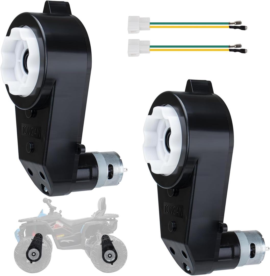 2Pcs 24V RS555 40000RPM 24V Ride On Upgrade Motor Gearbox Powered Wheels Electric Motor High Speed Engine Jeep Kid Trax Upgrade Replacement Parts