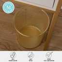 Martha Stewart Ryder 4.5 Gallon Mesh Metal Wastebasket, Gold