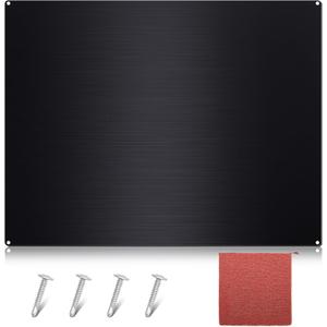 Stainless Steel Backsplash Range Hood Stove Backsplash Back Stainless Steel Sheet for Kitchen Wall Splatter Metal Wall Panels with Screws and Hanging Towel(Black,2430 Inch)