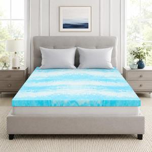 IULULU Queen Size Mattress Topper, 3 Inch Gel Memory Foam Topper in a Box, Pressure Relief & Cooling, CertiPUR-US Certified