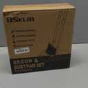 Broom and Dustpan Set, Broom Dustpan Combo Set for Home Commercial Cleaning Supplies Angle Broom with Long Handle Perfect for Courtyard Garage Street (Small-Pink)