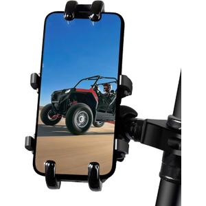 UTV Phone Holder, Aluminum Alloy Heavy Duty Cell Phone Mount for UTV/SXS,360 Adjustable Mounting Bracket Fits 1.75-2 Roll Cage, 8 Claws Tightly Hold iPhones or 4.7-7.1" Devices