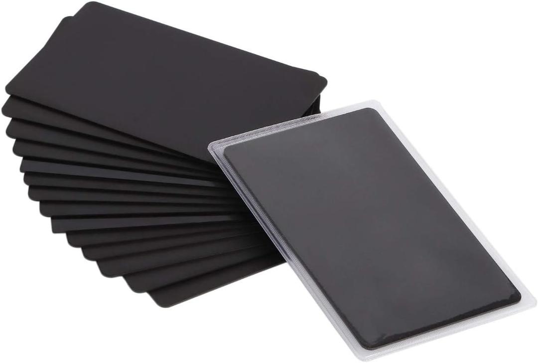 Thick Black Aluminum Metal Business Cards Anodized Aluminum 86 X 54 X 0.8mm 15 pcs Include Protector Sleeves(Frosted)