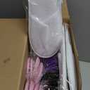 Geyoga 24 Pairs Disposable Slippers for Guests Bulk 2 Size Cotton Soft Spa Hotel House Slippers for Women Men Wedding Party Shoeless Home Indoor Travel (Medium, White, Black, Pink, Purple)