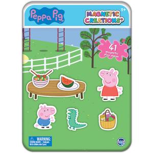 Magnetic Creations Tin: Peppa Pig - Creative Storytelling Playset, 40 Pop-Out Magnets, Beautiful Play Scene, Mix & Play Toy, Kids-Toddlers Ages 3+