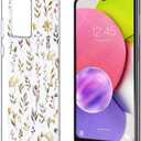 Unov Case Designed for Galaxy A03s, Crystal Clear Phone Case with [Anti-Slip Embossed Pattern], Shockproof Slim Protective [Anti-Yellowing TPU] Back Cover, Golden Garden