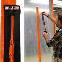 RE-U-ZIP Heavy-Duty Reusable Dust Barrier Zipper | Starter Kit | Patented Hook & Loop System | Cost-Effective & Reliable | Lockable Safety Feature (Orange)