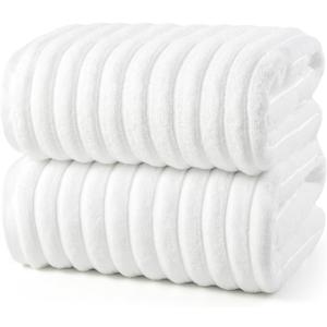 REDKISS 2 Pack Large Bath Towels 3163 inches, 100% Cotton, Super Soft and Absorbent, Quick-Dry Towels, Perfect for Bathroom,Plush Shower Towels-White