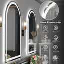 Arched LED Bathroom Mirror 36x48 Inch, Arched LED Vanity Mirror with Backlit, Dimmable Lighted Illuminated Mirror with Anti-Fog, Memory, 3 Colors, Shatter-Proof, ETL Listed