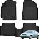 Priprilod Floor Mats Fit for Toyota Corolla 2000-2006 All Weather Protector TPE Floor Liners Custom Fit Car Mats Non-Slip (Large)