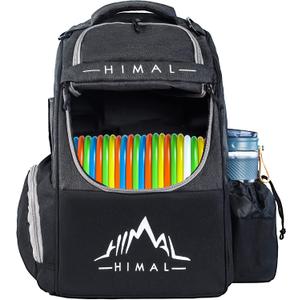 HIMAL HIMAL Disc Golf Bag Holds 22+ Discs, Durable Disc Golf Backpack with Large Capacity, and Multiple Storage Pockets (Black)