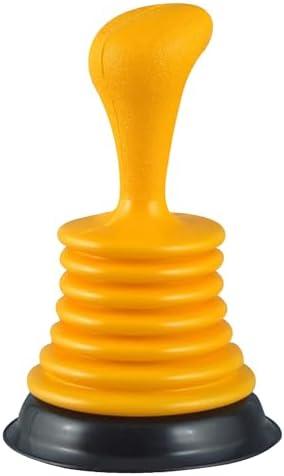 PlumbCraft 11-in. Mini Drain Plunger, Drain and Sink Plunger for Kitchen and Bathroom Drains, Drain Clog Remover with Handle, Bellows Plunger to Unclog Sink Drain, DIY Bathroom Sink Accessory