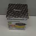 Elite Gourmet ETS623 BPA-Free 40-Watt Electric Citrus Juicer, Compact, Large Volume, Pulp Control, Oranges, Lemons, Limes, Grapefruits with Easy Pour Spout, 24oz, Black/Stainless Steel