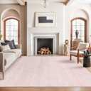 6x9 Area Rugs, Large Washable Rugs for Living Room, Light Pink