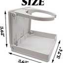 TIHOOD 2PCS Adjustable Folding Drink Holder/Adjustable Cup Holder for Marine/Boat/Caravan/Car/Trucks/RVs/Vans (White)