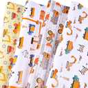 4 x Titiweet Construction Wrapping Paper - 12 Sheets Truck & Tractor Paper for Boys, Kids Birthday Holiday, 20 x 28 Inches Per Sheet