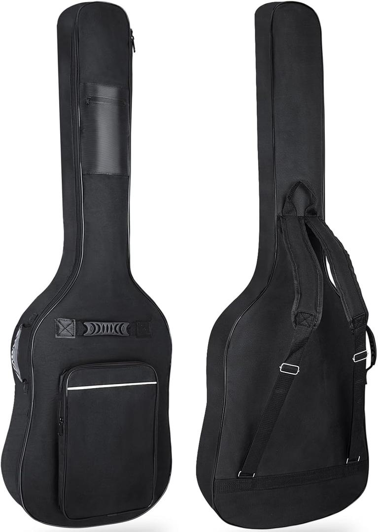 LETSROCK Bass Guitar Case, Bass Guitar Gig Bag 0.35 Inch Waterproof Thick Padding Backpack Soft Electric Bass Guitar Bag Dual Adjustable Shoulder Strap Pocket & Back Hanger Loop Black