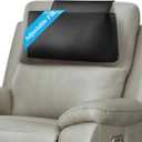 Recliner Headrest Pillow, Adjustable Neck & Head Support Pillow, Soft Velvet Non-Slip Headrest for Recliner, Couch, Chair, Sofa (Black)