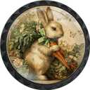 4 Pack Vintage Bunny with Carrots Cabinet Knobs Round Drawer Pulls Black Dresser Knob Cupboard Door Handles Hardware for Kitchen Bathroom Cabinets
