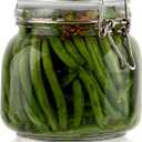 Glass Jars with Airtight Lids Food Storage Jars Leak Proof Canisters with Clear Preserving Seal Wire Clip Fastening for Kitchen Canning Pickling [25 oz]