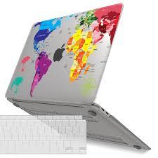 IBENZER Compatible with New MacBook Air 13 inch case 2022 2021 2020 M1 A2337 A2179 A1932, Hard Shell Case&Keyboard Cover&Screen Film for Mac Air 13 with Touch ID (20182022), Map, AT13MAP+2