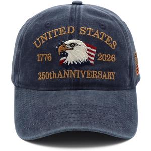 United States 250th Anniversary Hat, USA Baseball Cap 1776-2026 American Hat Patriotic Embroidered Hats for Men Women
