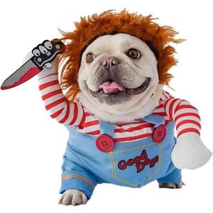 Pet Deadly Doll Dog Costume, Cosplay Halloween Christmas Funny Clothes Party Costume for Small Medium and Large Dogs (Small)