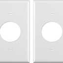 BESTTEN 2 Pack 1-Gang 1.406-Inch Hole Wall Plate for Single Receptacle Outlet, Unbreakable Polycarbonate Outlet Cover, Standard Size, UL Listed, White