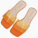 Verdusa Clear Sandals For Women Square Toe Slides Summer Slip On Flat Sandals 43
