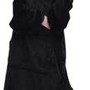 Waitu Wearable Blanket Sweatshirt Gifts for Women and Men, Warm and Cozy Giant Blanket Hoodie, Thick Flannel Blanket with Sleeves and Giant Pocket - Black (Adult)