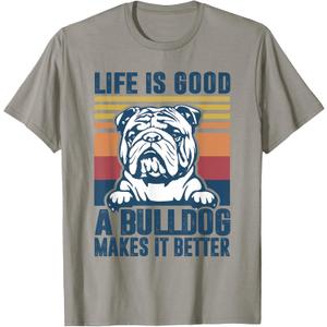 Bulldog Gifts For Women Men Dog Dad Dog Mom English Bulldog T-Shirt (Small)