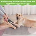 M-Shaped Dog Scratch Pad for Nails with Treat Box, Dog Nail Scratch Board for Large Dogs, Dog Nail File Toy and Shorten Dogs Side Nail Easier (with Treat Box, L)