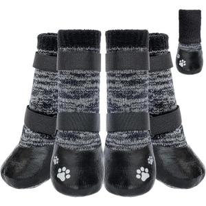 KOOLTAIL Anti Slip Winter Warm Dog Socks to Prevent Licking Pawst, Waterproof Long Snow&Rain Dog Boots&Paw Protector with Strap Traction Control for Hardwood Floor for Small Medium Large Dogs, XL